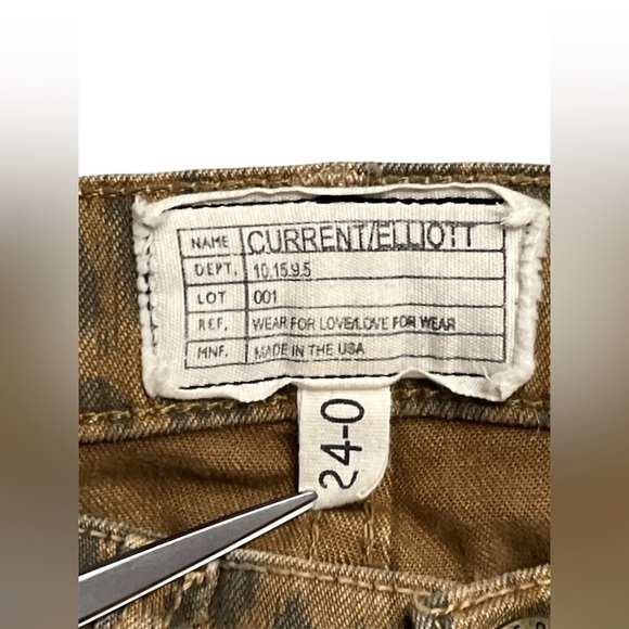 Current/Elliott the stiletto camel leopard  Patterned Jeans size 24 - Picture 4 of 9